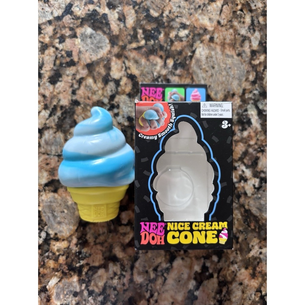 Nee Doh Nice Cream Cone Squishy Toy BLUE Needoh Authentic Rare Viral